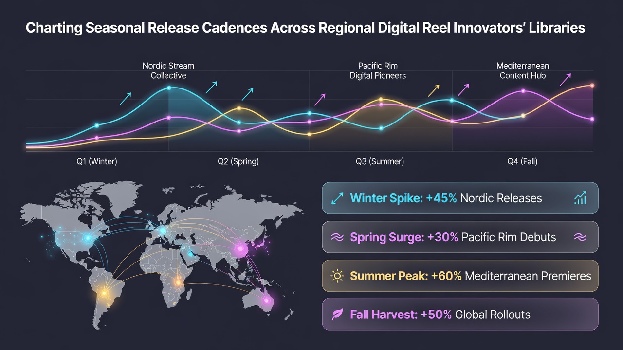 Regional comparison chart of reel game release volumes by quarter