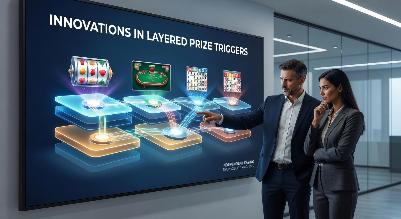 Diagram showing cross-game layered prize trigger flow between slots and table games developed by independent technology providers