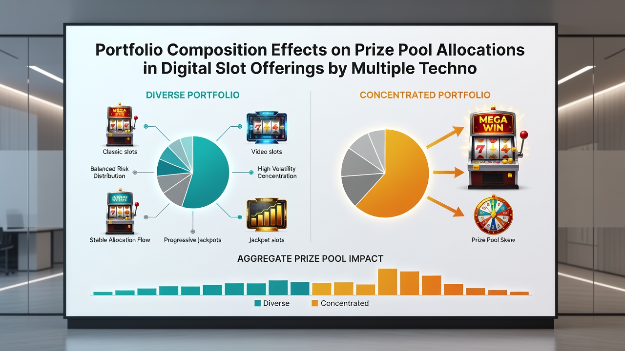 Visualization of prize pool distribution patterns within multi-firm digital slot portfolios