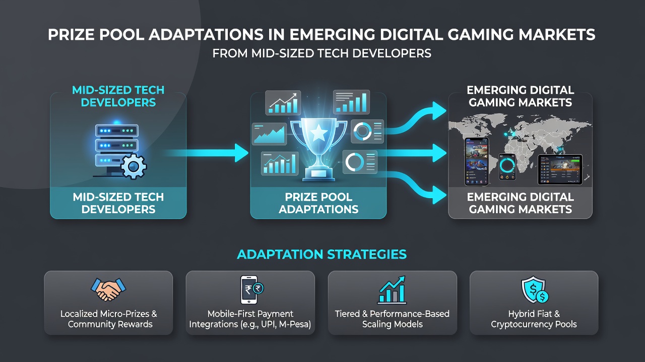 Technical infrastructure supporting dynamic prize pools in digital gaming applications developed by mid-sized studios