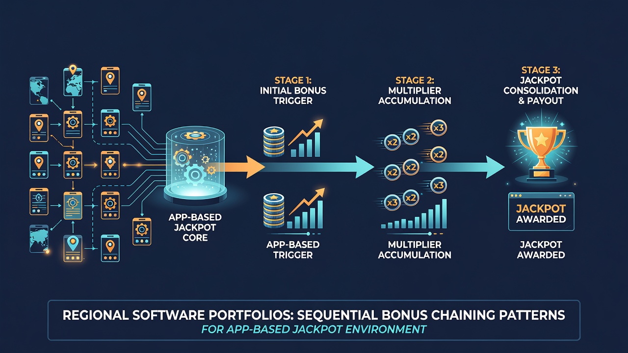 Flowchart of regional bonus chaining logic in mobile jackpot software portfolios