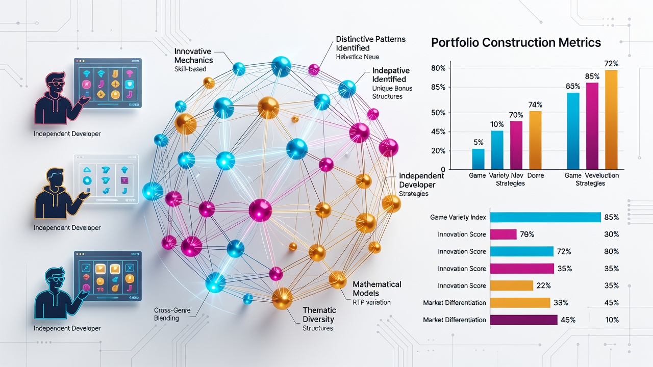 Patterns in handheld game portfolio development shown through developer workflow charts and mobile interface examples