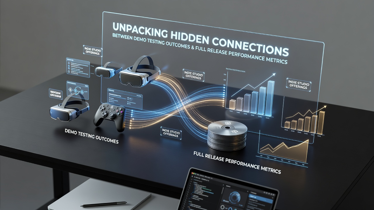 Demo testing interface showing performance metrics from independent studio game offerings